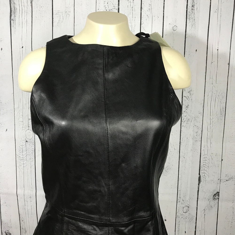 NWT Muubaa Agden soft beautiful high quality lamb leather black mini dress - Picture 8 of 8